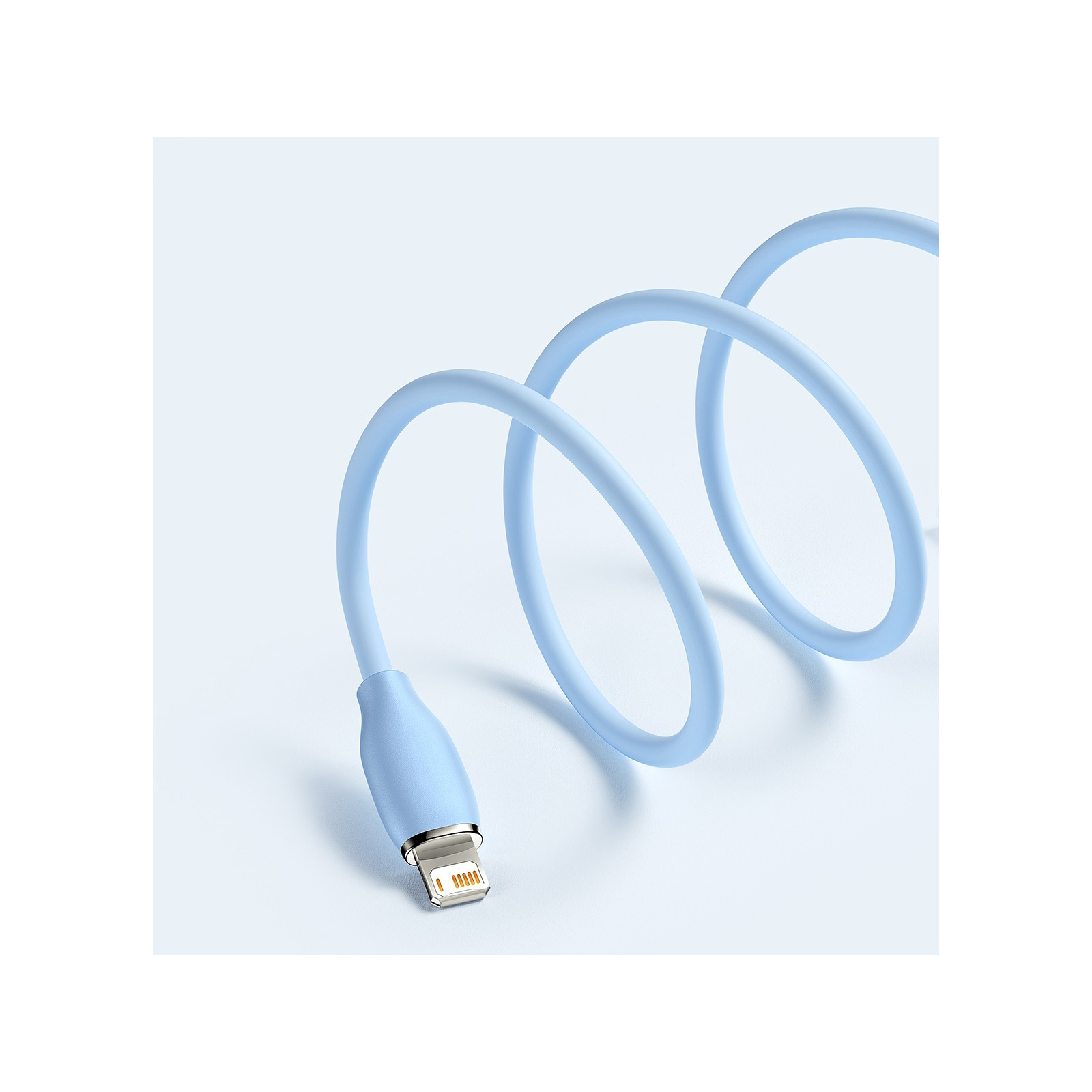 Дата кабель USB 2.0 AM to Lightning 1.2m 2.4A Jelly Liquid Silica Gel Green Baseus (CAGD000006) зображення 5