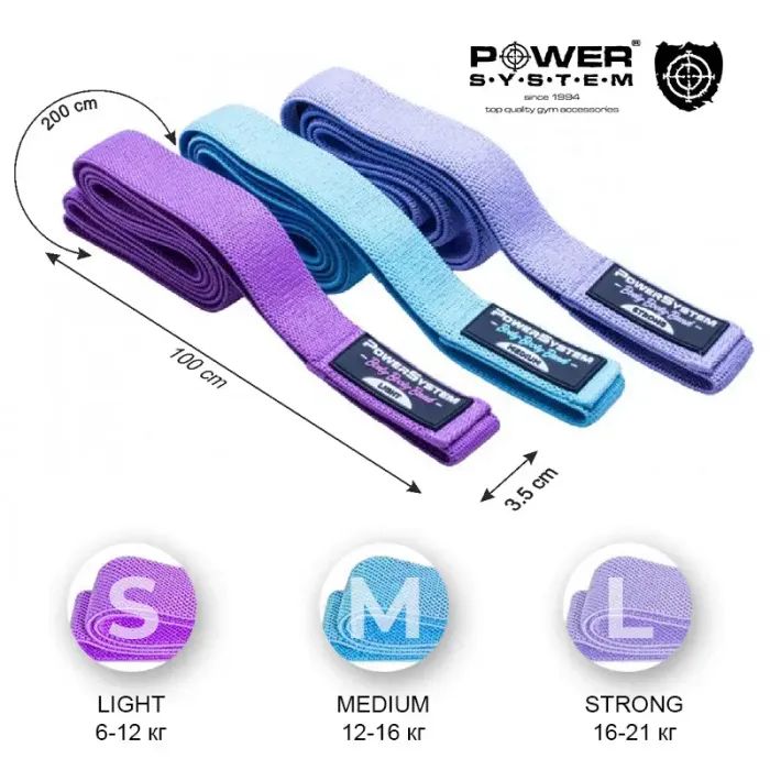 Еспандер Power System PS-4129 Booty Band Set Long набір 3 шт (4129MX-9) зображення 3