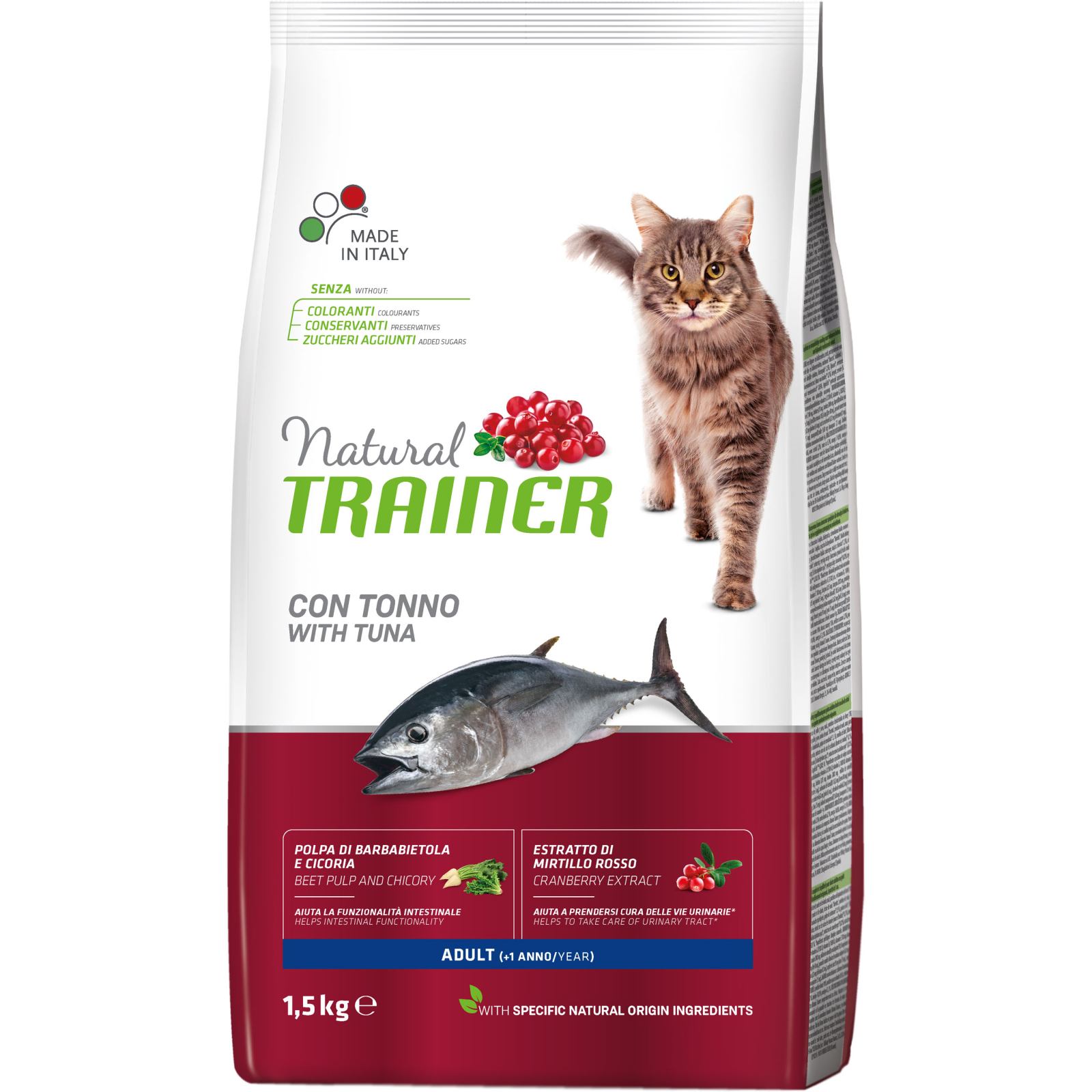 Сухой корм для кошек Trainer Natural Super Premium Adult с тунцем 1.5 кг (8059149029719)