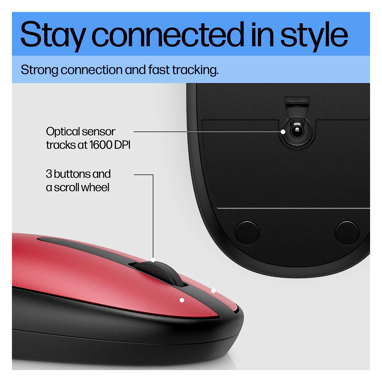 Мишка HP 240 Bluetooth Red (43N05AA) зображення 8