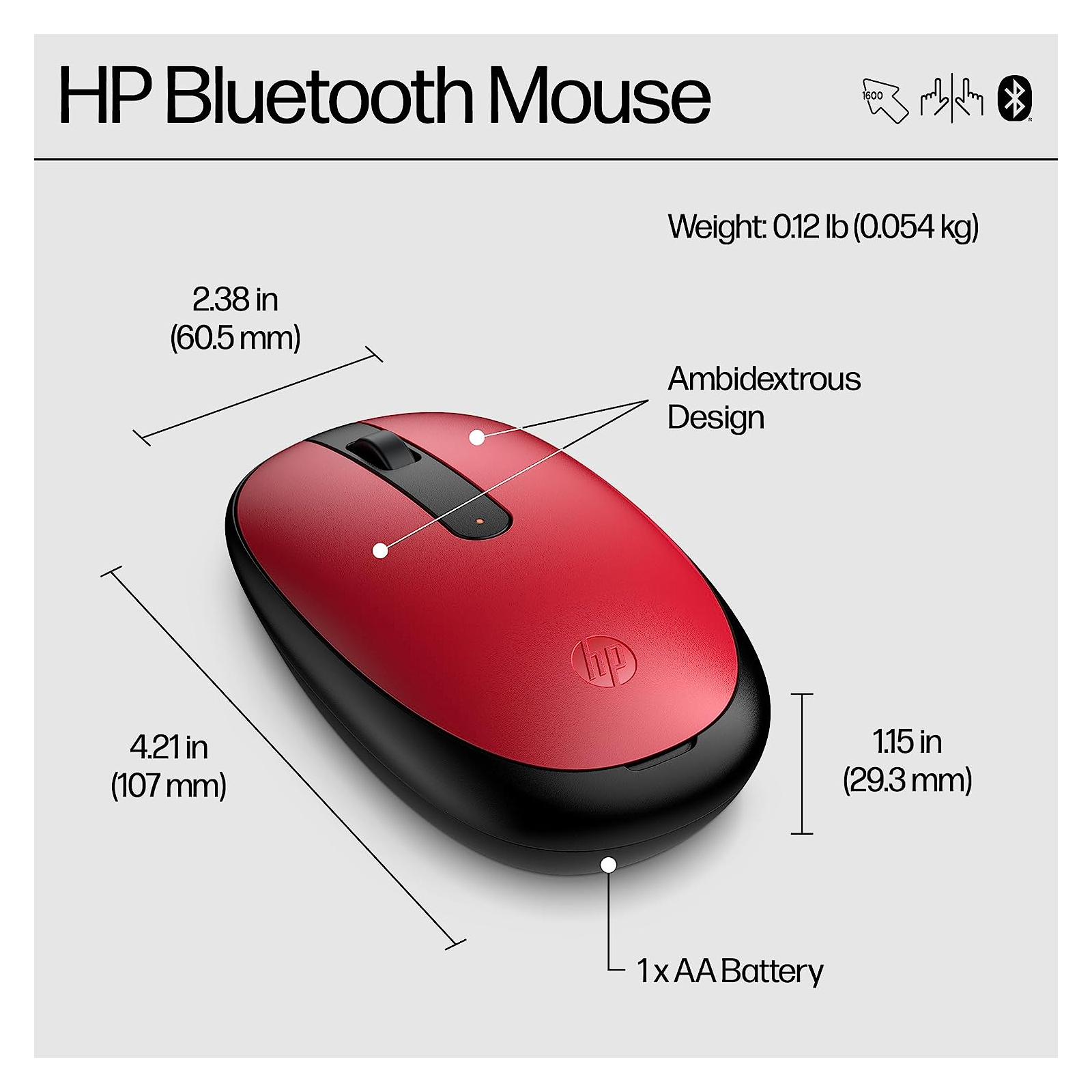 Мышка HP 240 Bluetooth Red (43N05AA) изображение 9