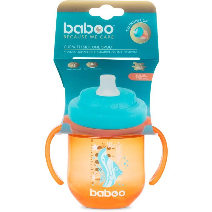 Поильник-непроливайка Baboo с силиконовым носиком, 200 мл, 6+ мес (Marine/зеленая) (8-131) изображение 4