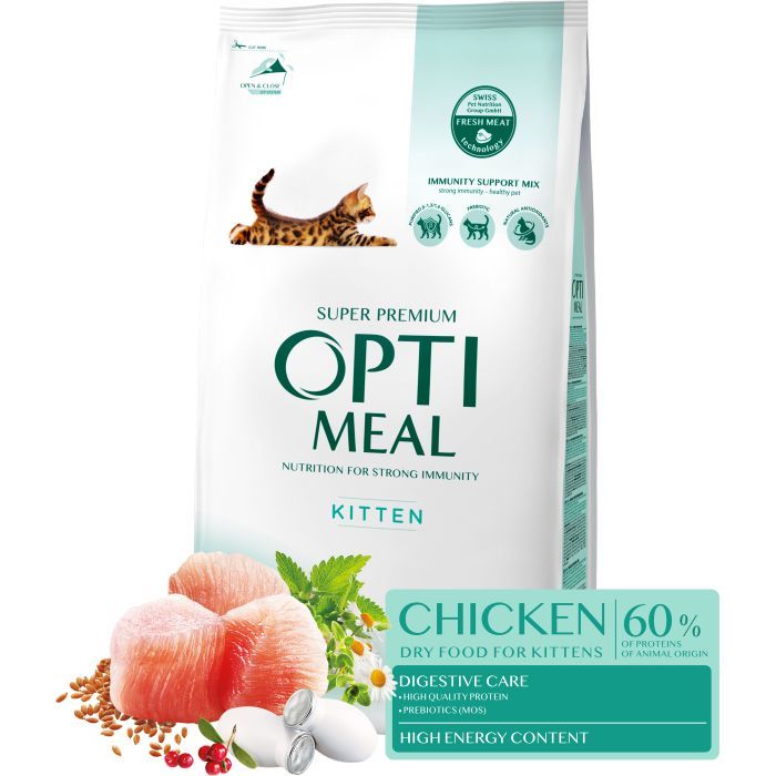 Сухой корм для кошек Optimeal для котят со вкусом курицы 1.5 кг (4820215369664) изображение 2