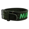 Атлетический пояс MadMax MFB-301 Suede Single Prong шкіряний Black/Green XXL (MFB-301_XXL)