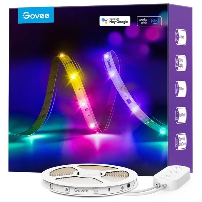 Светодиодная лента Govee RGBIC Basic Wi-Fi + Bluetooth LED Strip Light 10м Білий (H618C3D1)