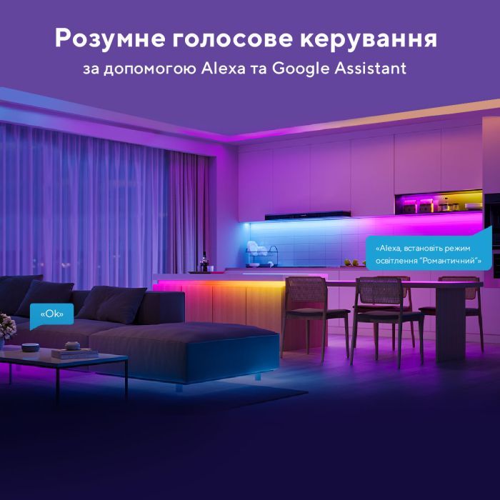 Светодиодная лента Govee RGBIC Basic Wi-Fi + Bluetooth LED Strip Light 10м Білий (H618C3D1) изображение 3