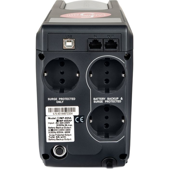 Пристрій безперебійного живлення Powercom IMP-825AP Schuko зображення 3