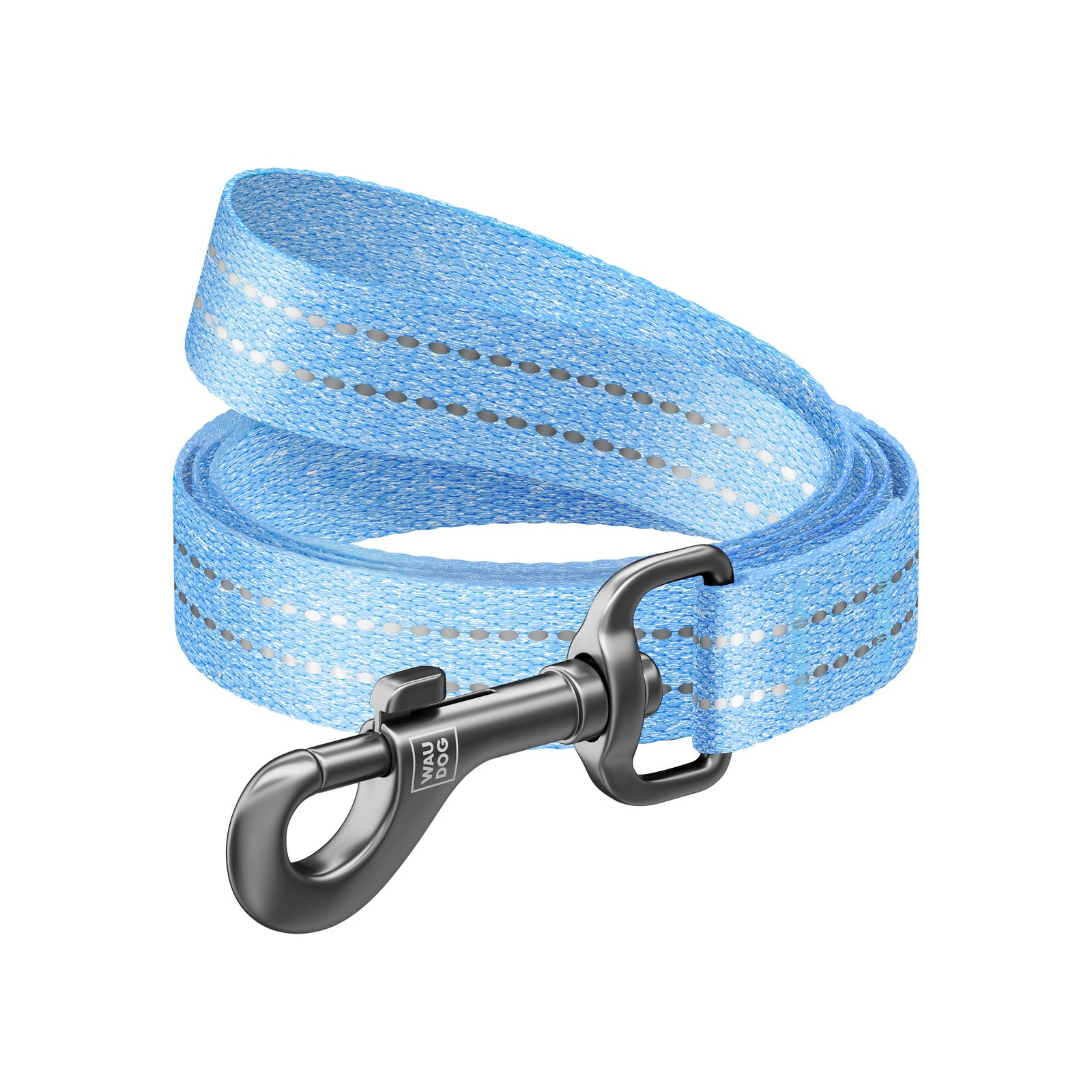Поводок для собак WAUDOG Re-cotton светоотражающий M Ш 20 мм Д 200 см синий (030912)