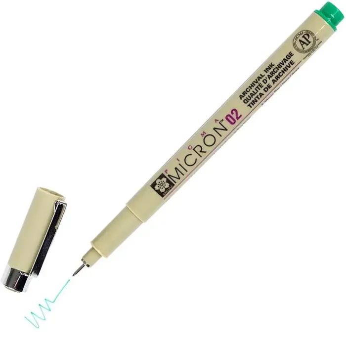 Лайнер Sakura Pigma Micron (0.2) 0,3 мм Зеленый (084511318397) изображение 2