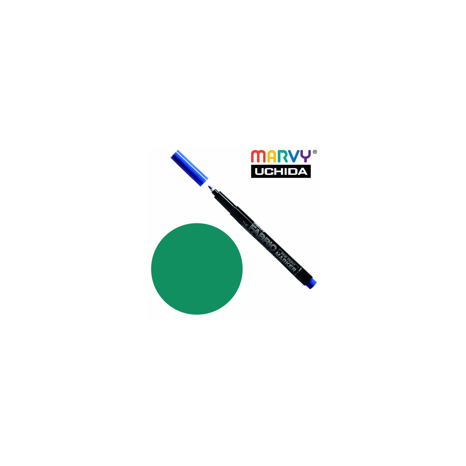 Художественный маркер Marvy Зеленый, д/св. тканей, односторонний, 2мм, #522, Fine point (028617520407)