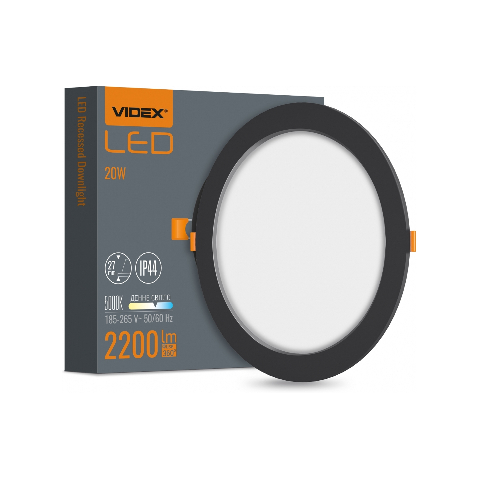 Світильник Videx 20W 5000K Black (VL-DLBR-205B) зображення 3