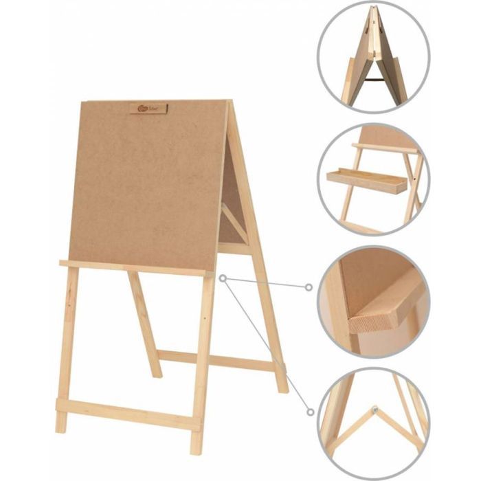 Мольберт Rosa стационарный, Хлопушка двухсторонняя, сосна, 60*85*115см (4823098512776)
