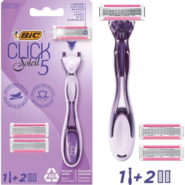 Бритва Bic Click Soleil 5 з 2 змінними картриджами (3086123680227) зображення 5