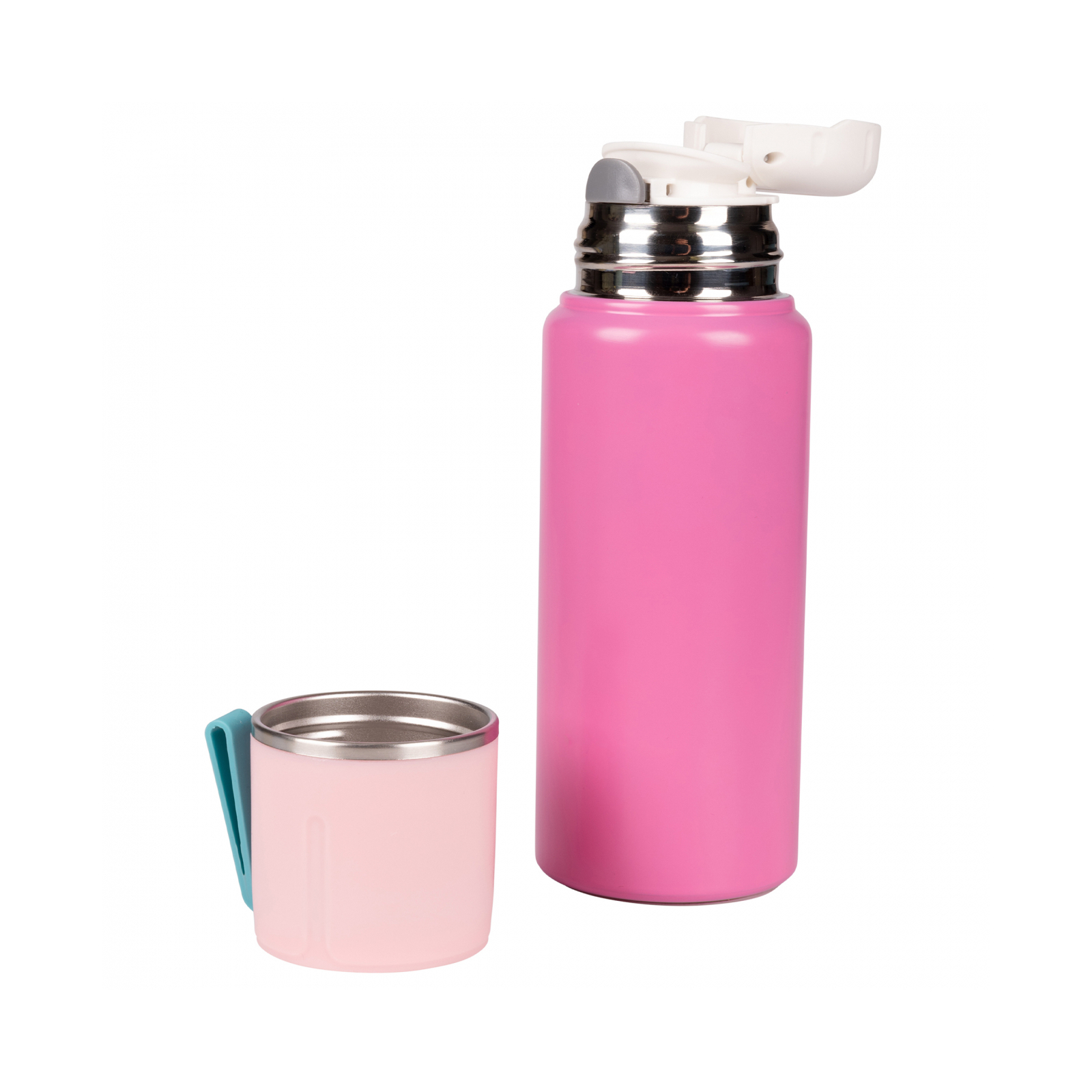 Поильник-непроливайка Yes Термос Fusion с чашкой, 420 мл, розовый (708208) изображение 2