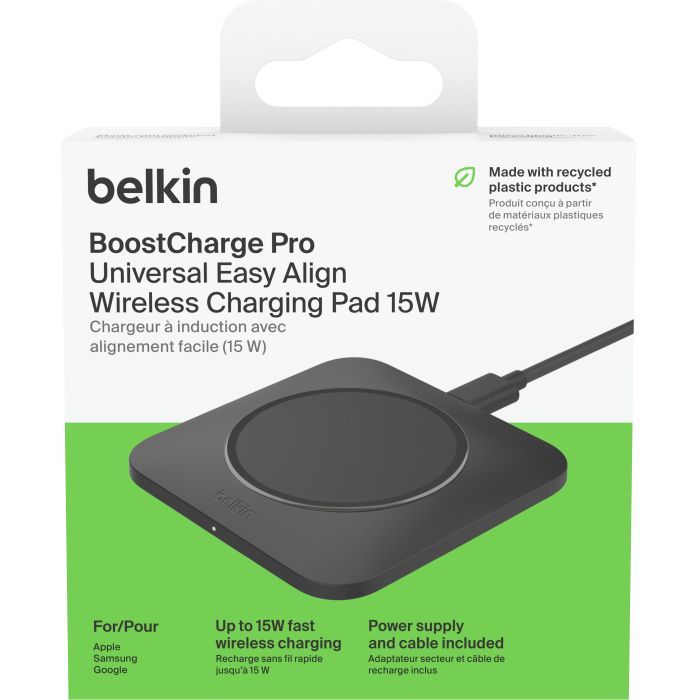 Зарядний пристрій Belkin 15W Pad Easy Align Black (WIA007VFBK) зображення 10