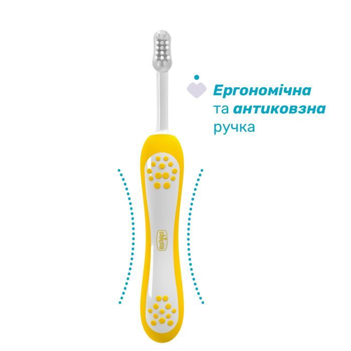 Дитяча зубна щітка Chicco для перших зубів, 6-36 міс., 2 шт. (8058664174713) (12082.11) зображення 2