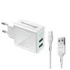 Зарядное устройство Grand-X CH-60WT 2USB 5V 3.1A + USB-C cable (CH-60WT)