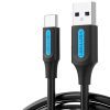 Дата кабель USB 2.0 AM to Type-C 0.5m 5.0A (25W) PVC black Vention (CORBD) зображення 2