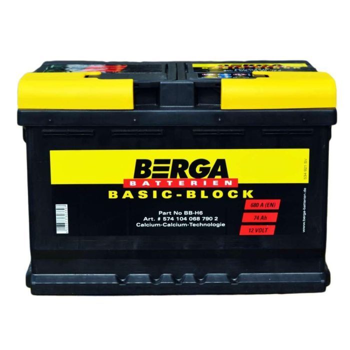 Аккумулятор автомобильный Berga Basicblock 74Ah Ев (-/+) (680EN) (5741040687902)