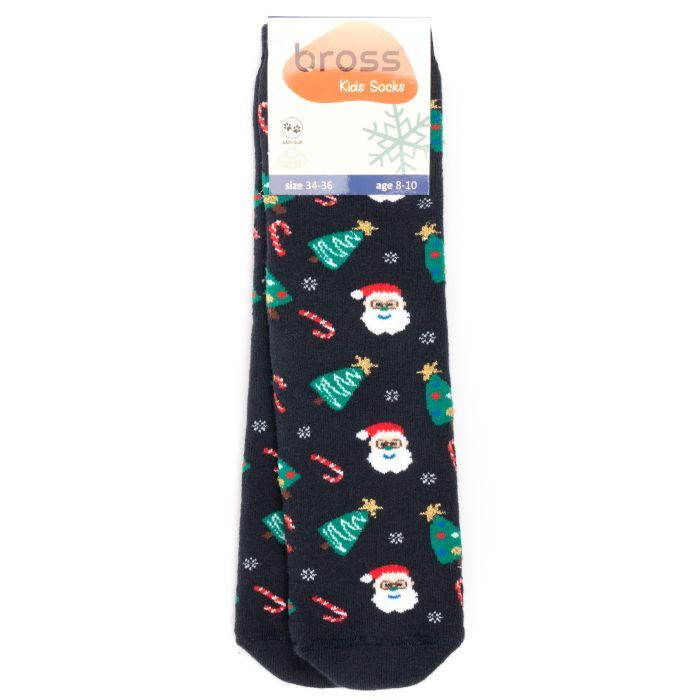 Носки детские Bross новогодние махровые (10436-4-6-blue)