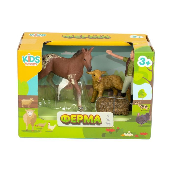 Фігурка Kids Team набір Ферма лоша, ягня, фермерка, ягня (Q9899-T1_2) зображення 2