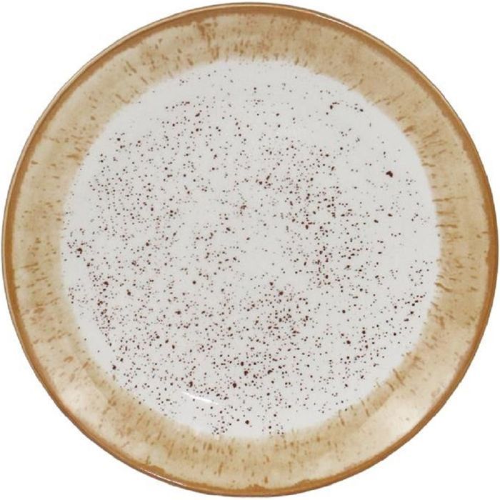 Тарелка Ardesto Siena, 19см, порцеляна, біло-жовтий (AR2919SBG)
