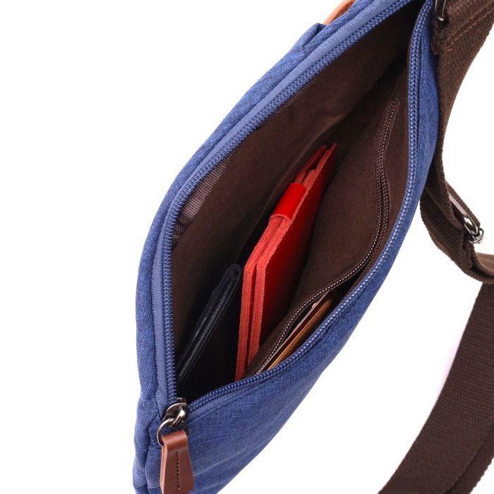 Сумка Vintage Через плечо из текстиля Синяя (22199) изображение 7