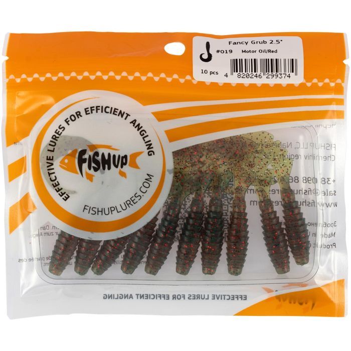 Силикон рыболовный FishUP Fancy Grub 2.5" 026 - Flo Chartreuse/Green (10шт/уп) (1864.01.22) изображение 2