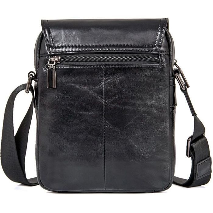 Сумка Vintage Кожаная Черная (14470) изображение 2