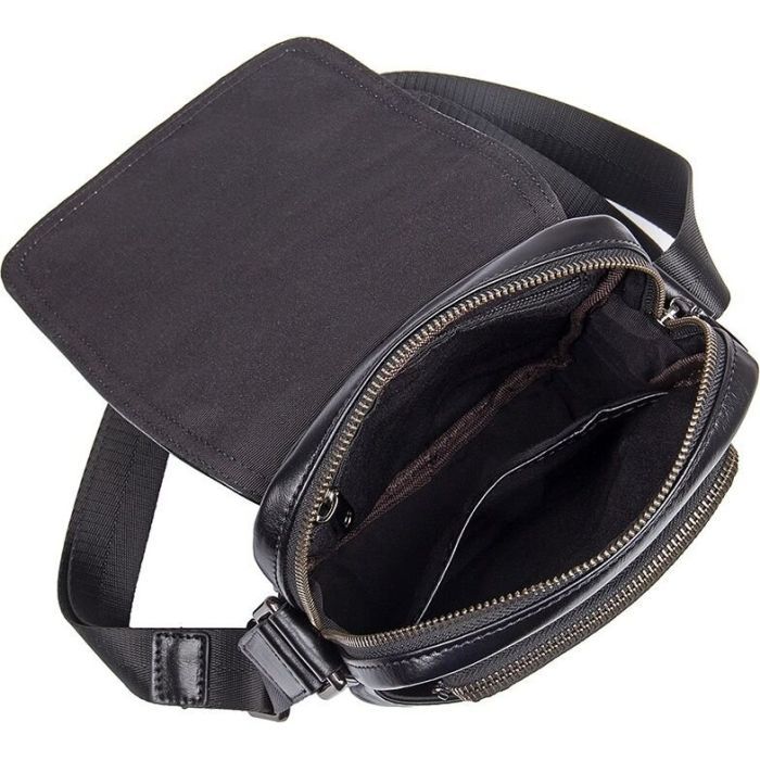 Сумка Vintage Кожаная Черная (14470) изображение 7