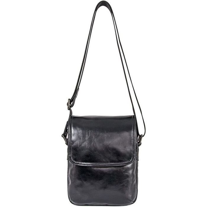 Сумка Vintage Кожаная Черная (14470) изображение 9