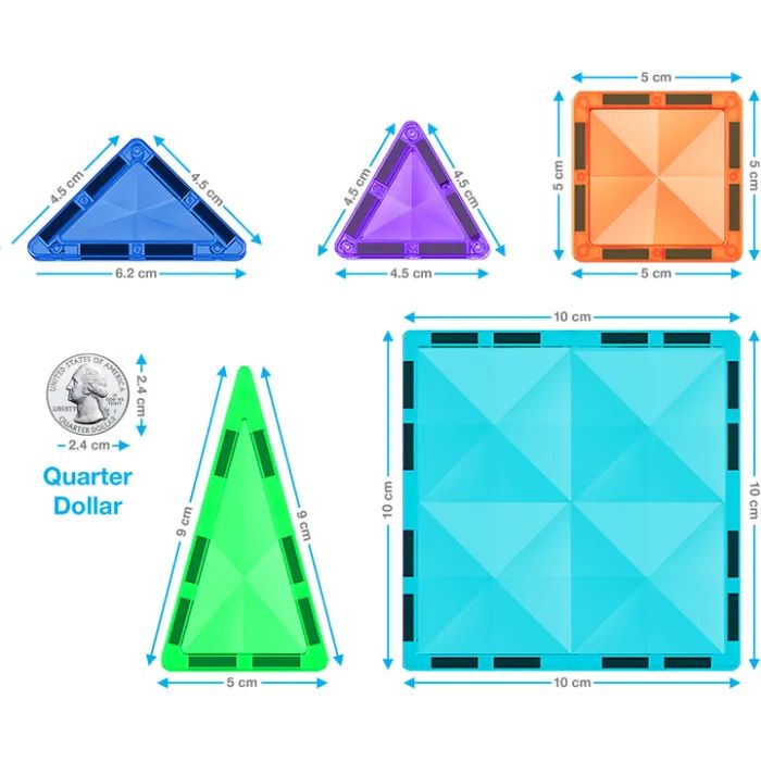 Конструктор Picasso магнітний Tiles Mini Diamond Series Set 100 деталей (817338022327) зображення 3