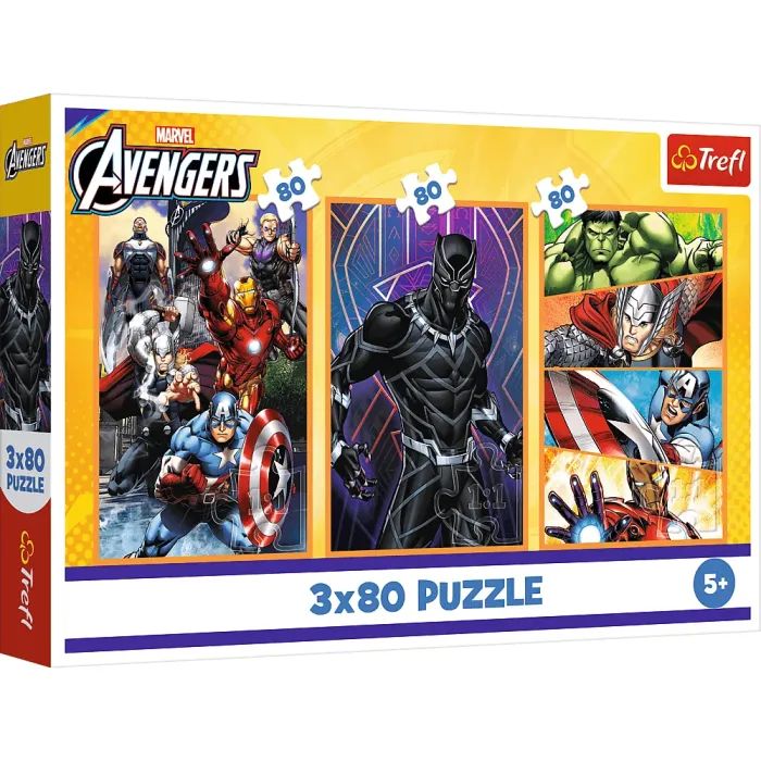 Пазл Trefl The Avengers Дни наполнены действиями 3x80 (5900511348835)
