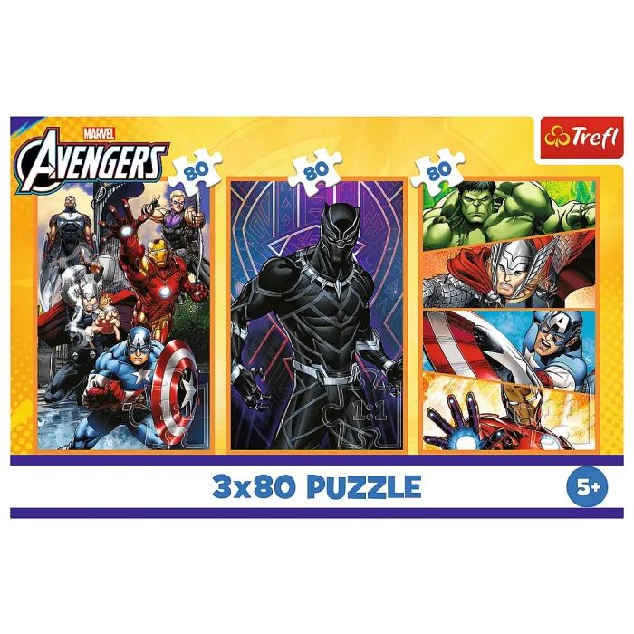 Пазл Trefl The Avengers Дни наполнены действиями 3x80 (5900511348835) изображение 5