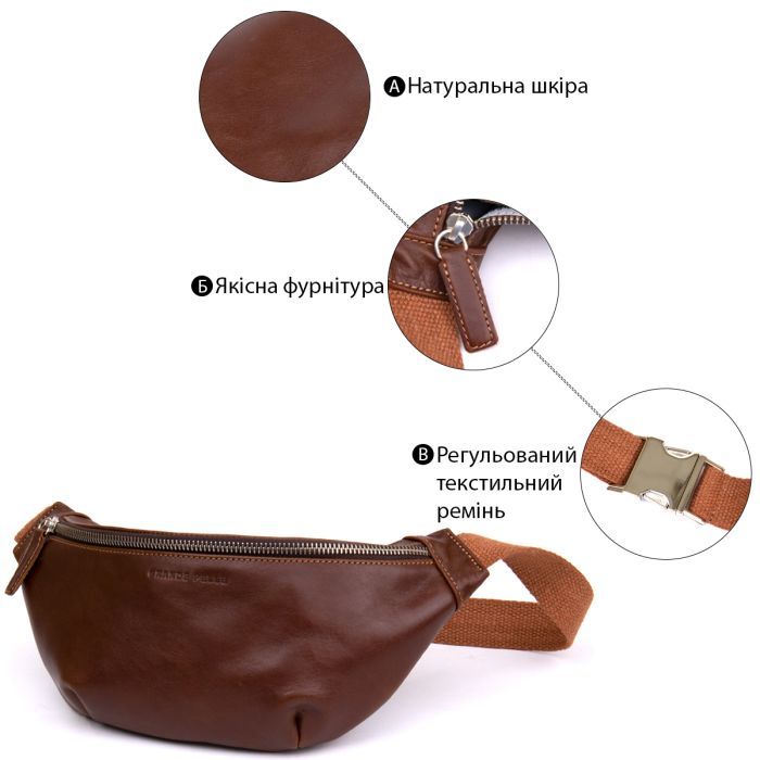 Сумка Grande Pelle Поясная Рыжая (11315) изображение 10