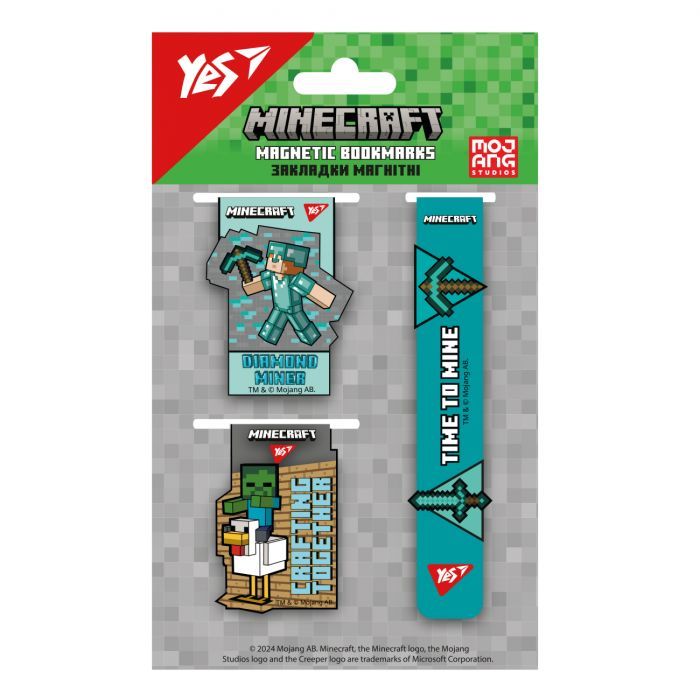Закладки для книг Yes магнітні Minecraft 3 шт (708346) зображення 2