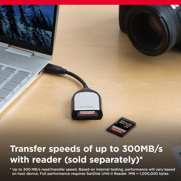 Карта памяти SanDisk 128GB SD class 10 UHS-II U3 V90 Extreme Pro (SDSDXDM-128G-GN4IN) изображение 4
