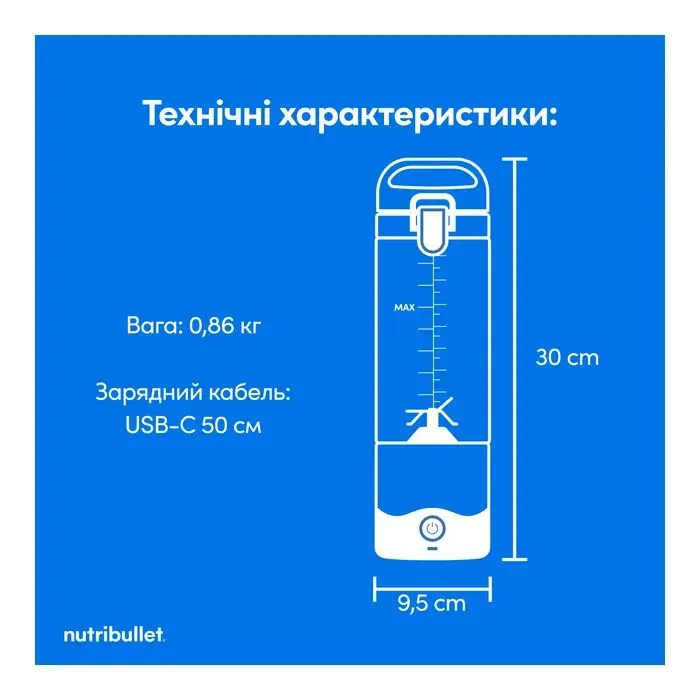 Блендер NUTRIBULLET NBP003LBL зображення 9