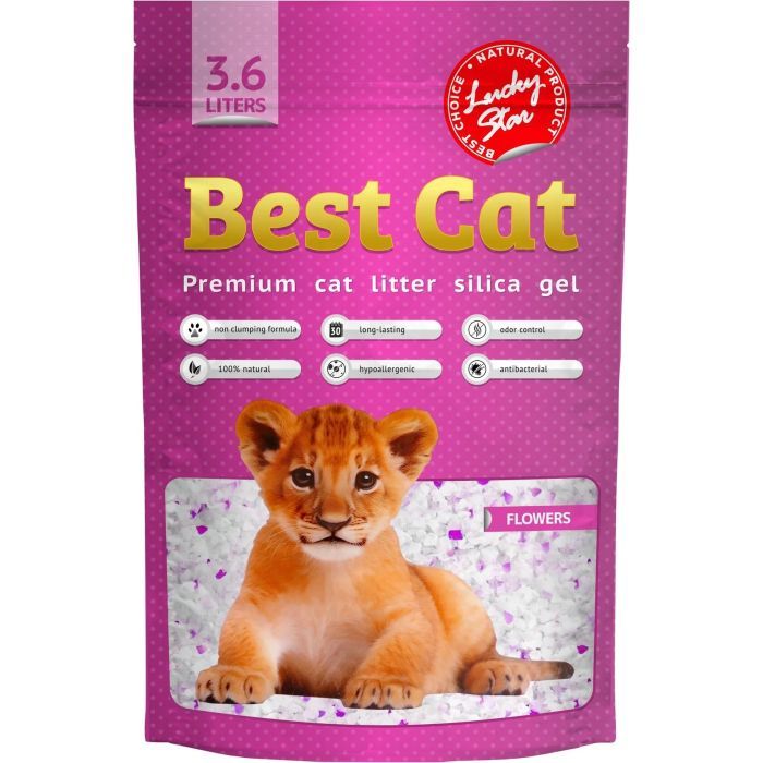 Наповнювач для туалету Best Cat Силікагелевий Pink Flowers 3.6 л (4820281500299)