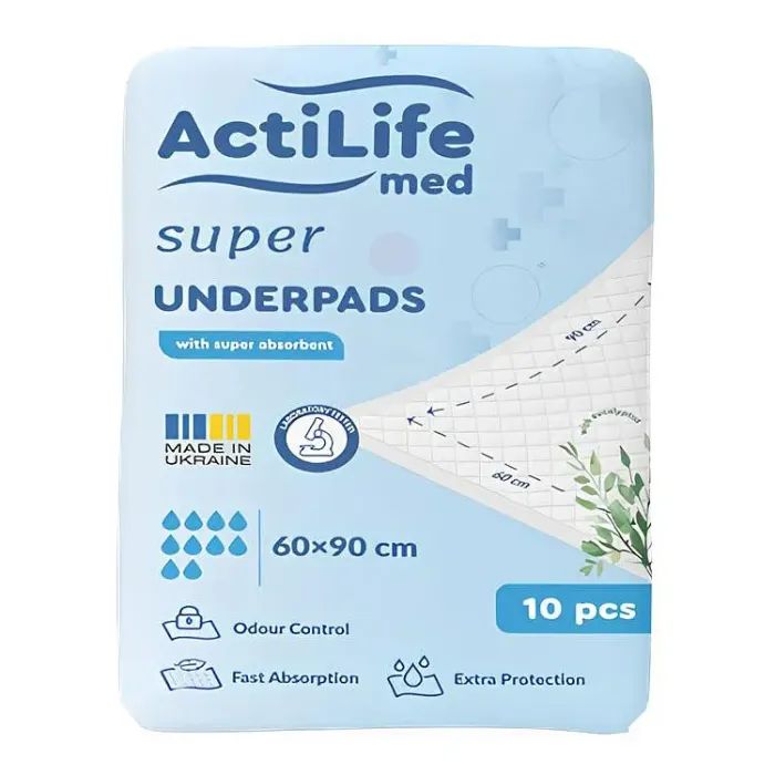 Пеленки для младенцев ActiLife Med Super 60 х 90, 10 шт (4820174981433)