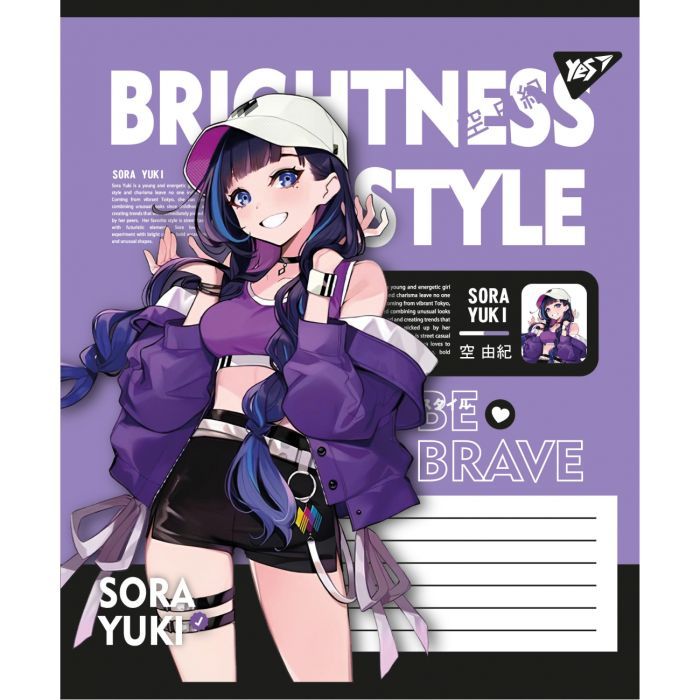 Зошит Yes Brightness style А5 24 аркушів клітинка (767757) зображення 4