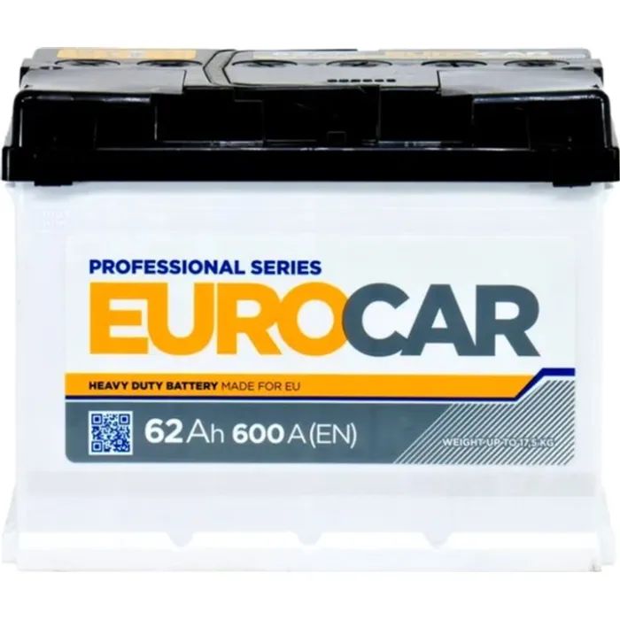Аккумулятор автомобильный EUROCAR 6СТ-62АЗ (0) (-/+) (L2) 600А12V (E) изображение 2