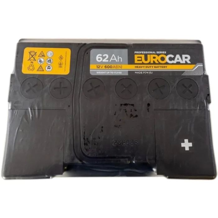 Аккумулятор автомобильный EUROCAR 6СТ-62АЗ (0) (-/+) (L2) 600А12V (E) изображение 3