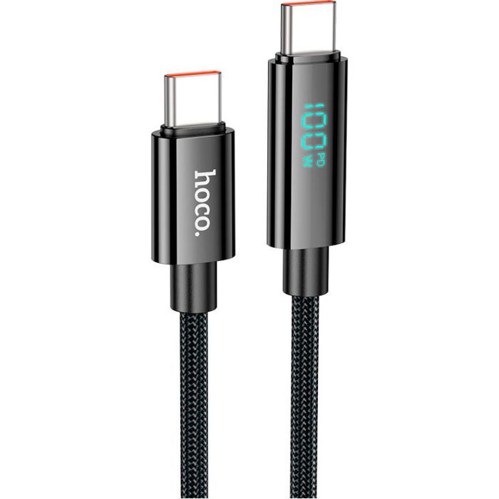 Дата кабель USB-C to USB-C 1.0m Benefit with display 100W U141 black HOCO (6942007611930)