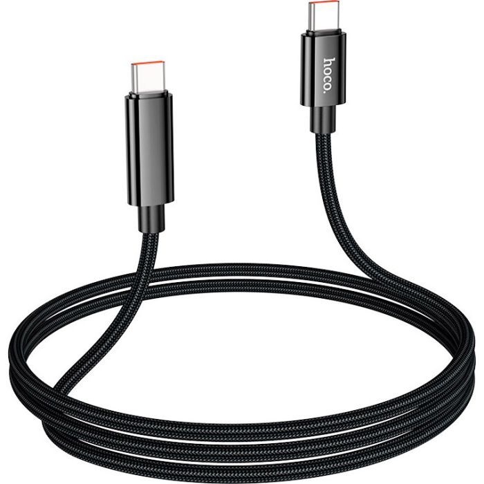 Дата кабель USB-C to USB-C 1.0m Benefit with display 100W U141 black HOCO (6942007611930) изображение 3