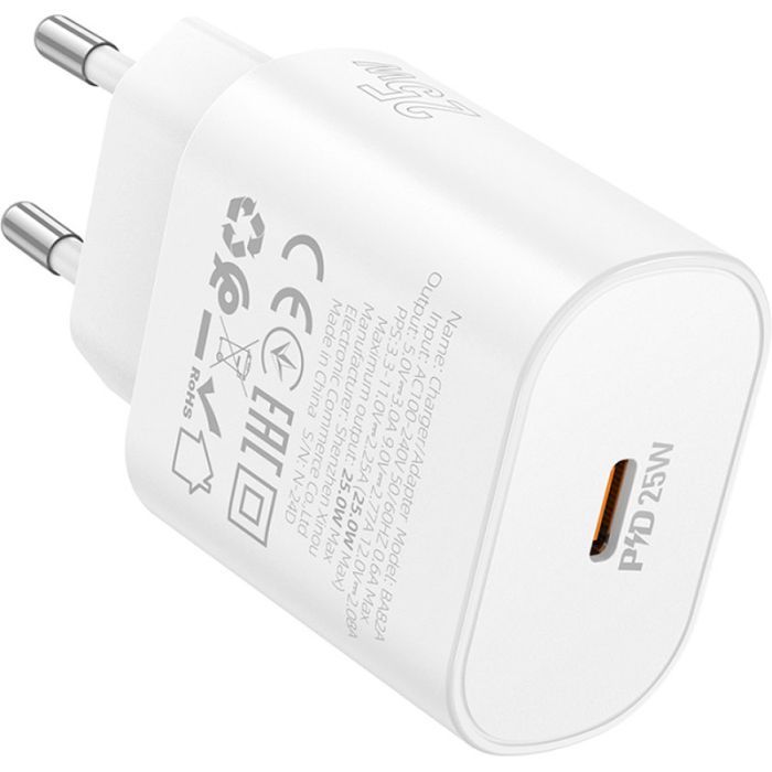 Зарядний пристрій BOROFONE BA82A Platinum USB-C PD25W White (6941991112256) зображення 4