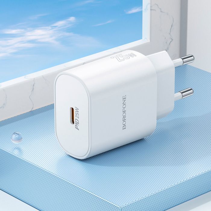 Зарядний пристрій BOROFONE BA82A Platinum USB-C PD25W White (6941991112256) зображення 8