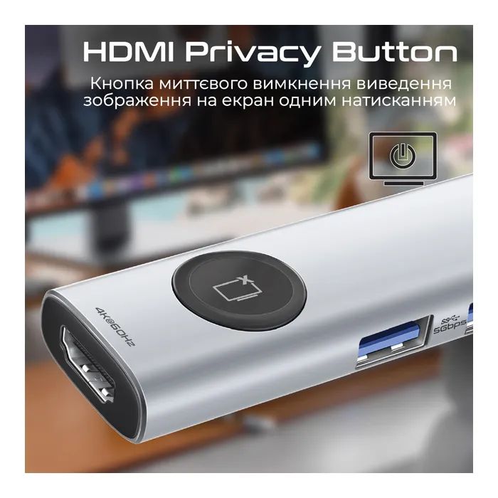 Концентратор Promate USB-C 9-in-1 Promate comandhub-lite (comandhub-lite) изображение 6