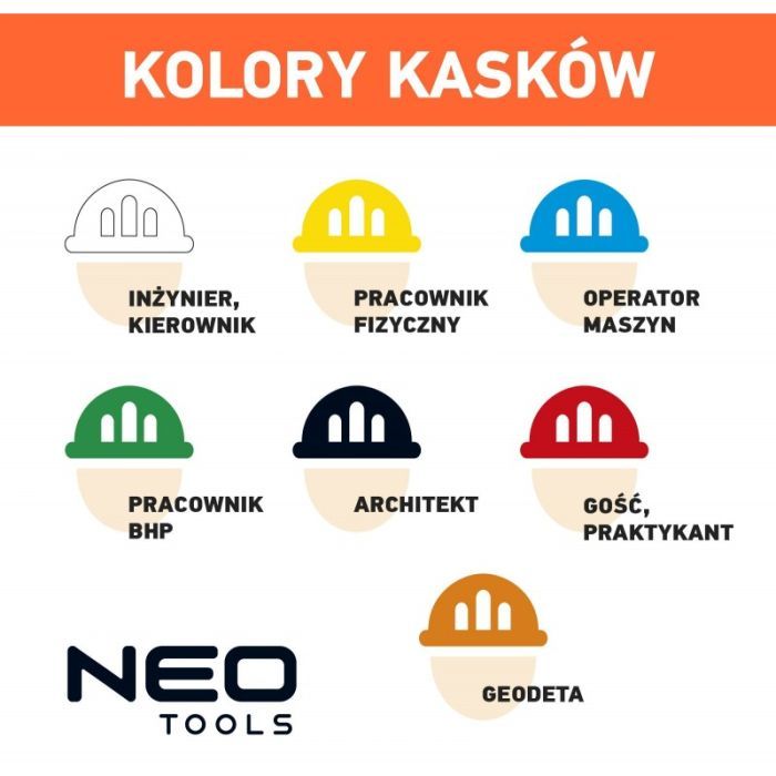 Каска захисна Neo Tools пластик ABS, пряжка для регулювання, біла (97-221) зображення 6