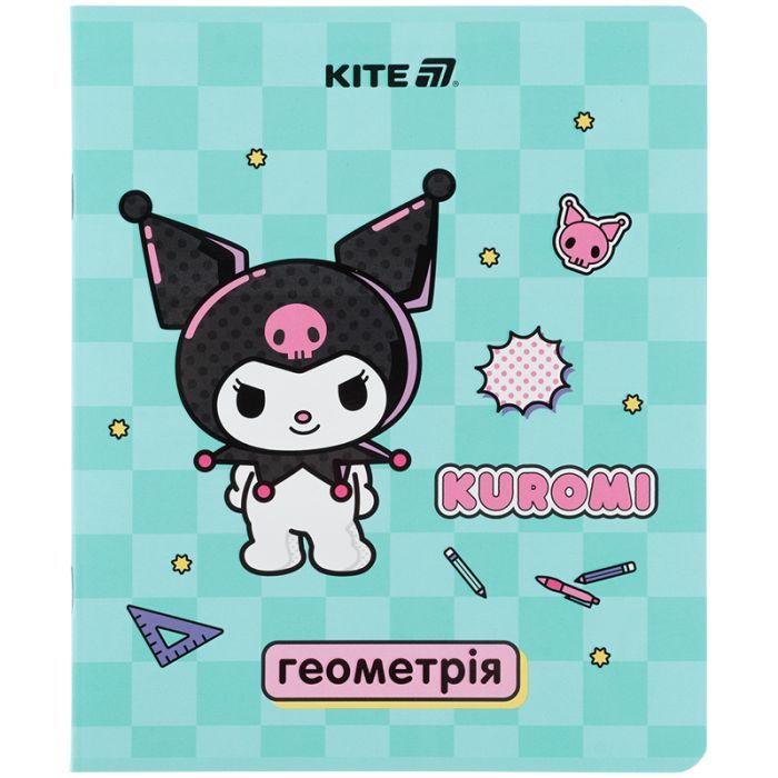 Тетрадь Kite предметная Kuromi 48 листов, клетка, геометрия (HK25-240-1)
